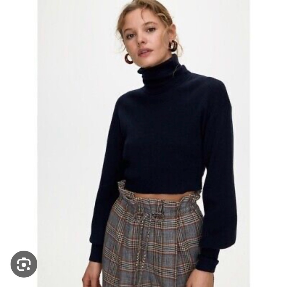 Aritzia Rebecca Cropped Turtleneck Sweater